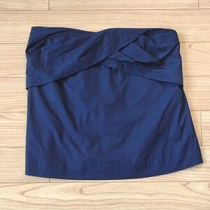 J. Crew Navy Blue Cotton Cross Front Mini Skirt Size 4